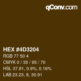 Color code: HEX #4D3204 | qconv.com