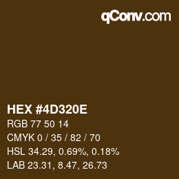 Color code: HEX #4D320E | qconv.com