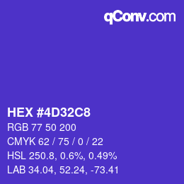 Color code: HEX #4D32C8 | qconv.com