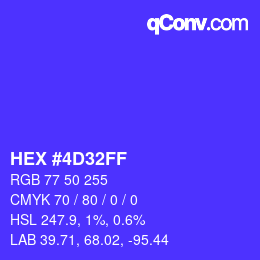 Color code: HEX #4D32FF | qconv.com