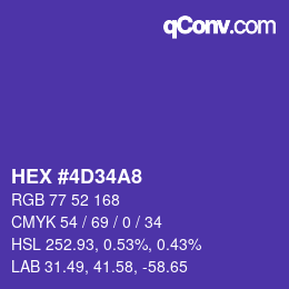 颜色代码: HEX #4D34A8 | qconv.com