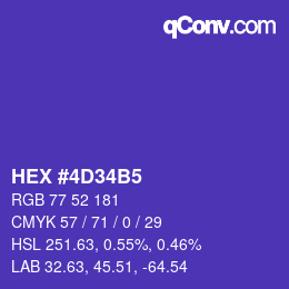 カラーコード: HEX #4D34B5 | qconv.com