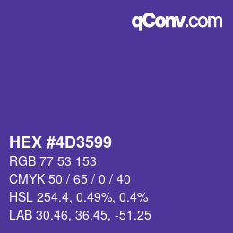 Color code: HEX #4D3599 | qconv.com