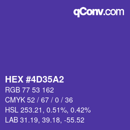 颜色代码: HEX #4D35A2 | qconv.com