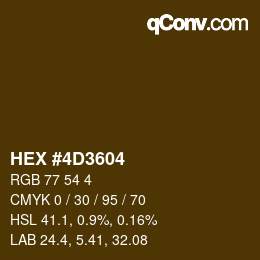 Color code: HEX #4D3604 | qconv.com