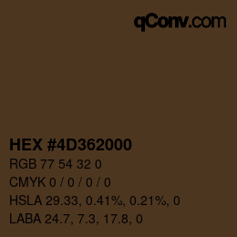 Color code: HEX #4D362000 | qconv.com