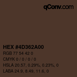 Color code: HEX #4D362A00 | qconv.com
