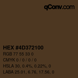 Color code: HEX #4D372100 | qconv.com
