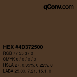 Color code: HEX #4D372500 | qconv.com
