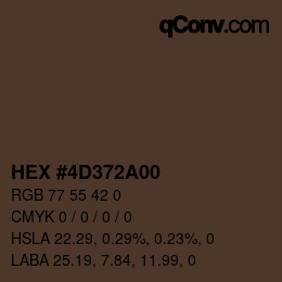Color code: HEX #4D372A00 | qconv.com