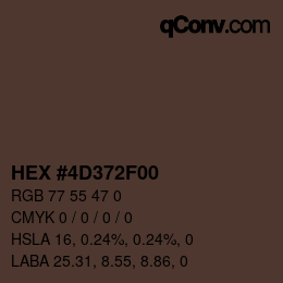 Color code: HEX #4D372F00 | qconv.com