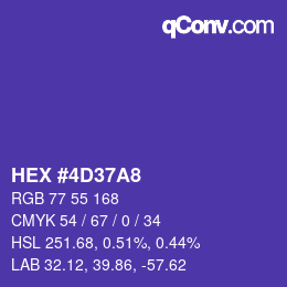 カラーコード: HEX #4D37A8 | qconv.com
