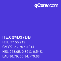 カラーコード: HEX #4D37DB | qconv.com