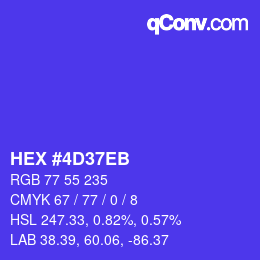 Color code: HEX #4D37EB | qconv.com