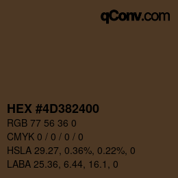 Color code: HEX #4D382400 | qconv.com