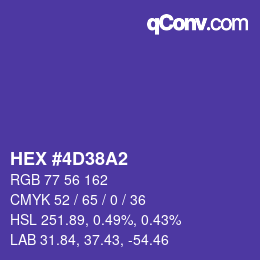 カラーコード: HEX #4D38A2 | qconv.com