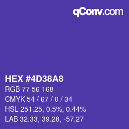 カラーコード: HEX #4D38A8 | qconv.com