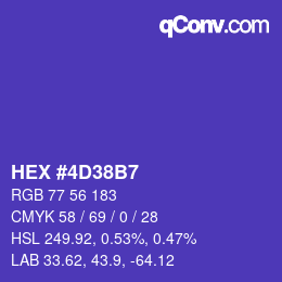 カラーコード: HEX #4D38B7 | qconv.com