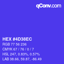 カラーコード: HEX #4D38EC | qconv.com