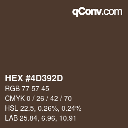 Color code: HEX #4D392D | qconv.com