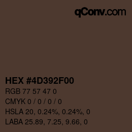 Color code: HEX #4D392F00 | qconv.com