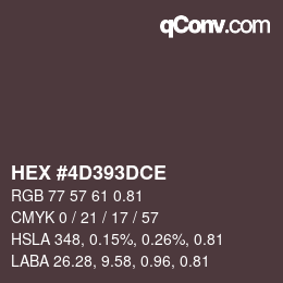 Código de color: HEX #4D393DCE | qconv.com