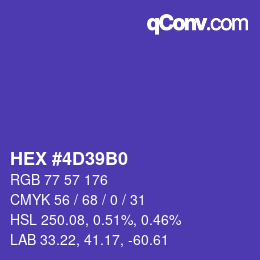 カラーコード: HEX #4D39B0 | qconv.com