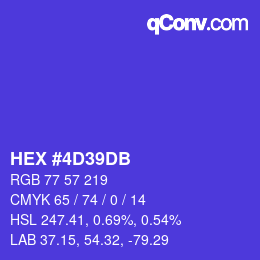 颜色代码: HEX #4D39DB | qconv.com