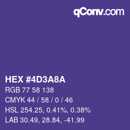 カラーコード: HEX #4D3A8A | qconv.com