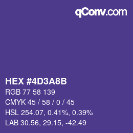 カラーコード: HEX #4D3A8B | qconv.com
