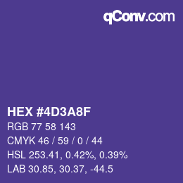 Código de color: HEX #4D3A8F | qconv.com
