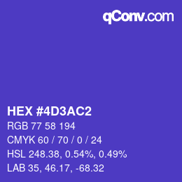 Color code: HEX #4D3AC2 | qconv.com