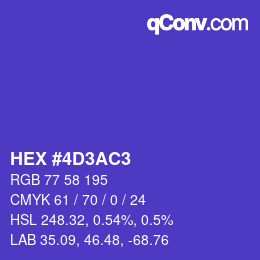 カラーコード: HEX #4D3AC3 | qconv.com