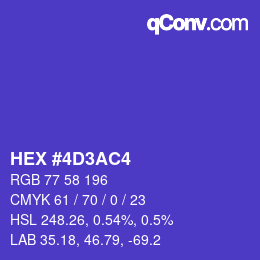 Color code: HEX #4D3AC4 | qconv.com