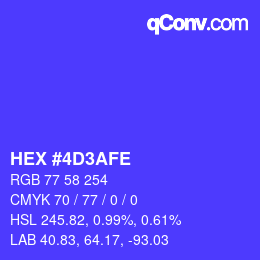Color code: HEX #4D3AFE | qconv.com
