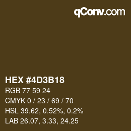 Código de color: HEX #4D3B18 | qconv.com