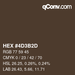 Color code: HEX #4D3B2D | qconv.com