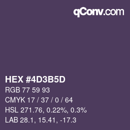 カラーコード: HEX #4D3B5D | qconv.com