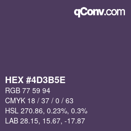 Código de color: HEX #4D3B5E | qconv.com