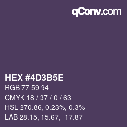 Code couleur: HEX #4D3B5E | qconv.com