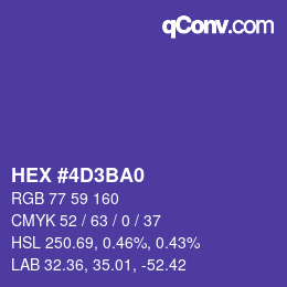 Farbcode: HEX #4D3BA0 | qconv.com