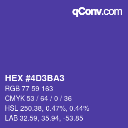カラーコード: HEX #4D3BA3 | qconv.com