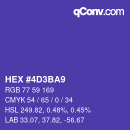 カラーコード: HEX #4D3BA9 | qconv.com