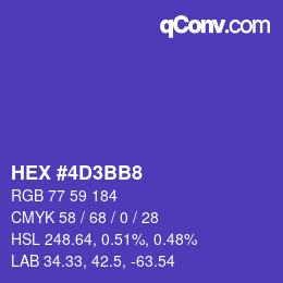 颜色代码: HEX #4D3BB8 | qconv.com