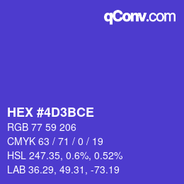 Color code: HEX #4D3BCE | qconv.com