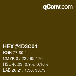 Color code: HEX #4D3C04 | qconv.com