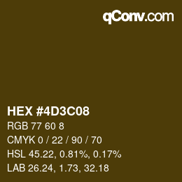Color code: HEX #4D3C08 | qconv.com