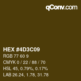 Color code: HEX #4D3C09 | qconv.com