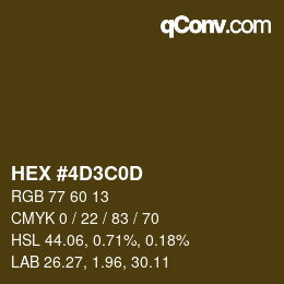 Color code: HEX #4D3C0D | qconv.com