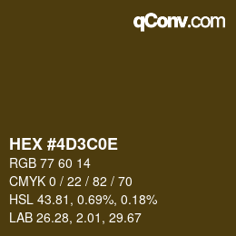 Color code: HEX #4D3C0E | qconv.com